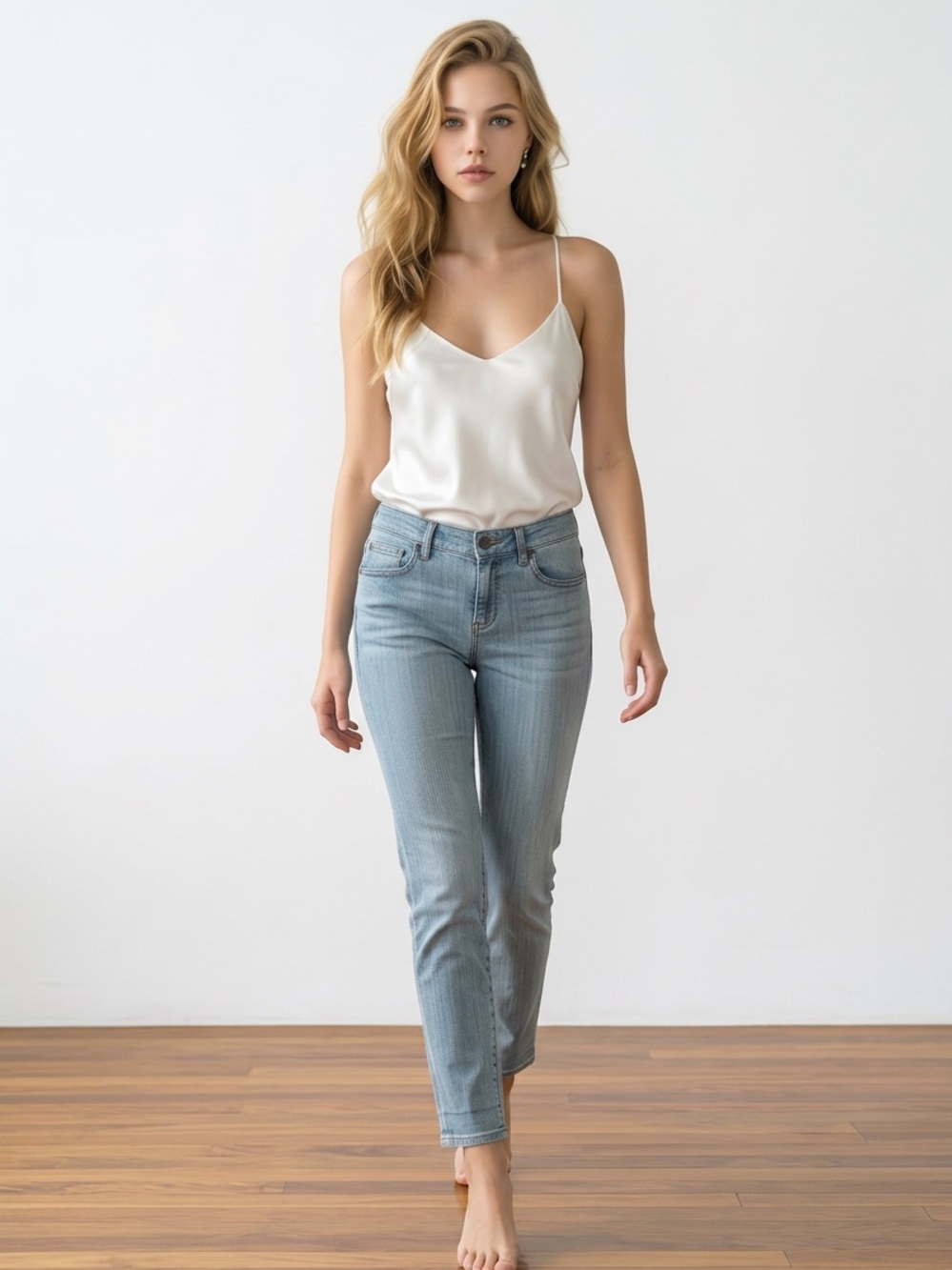 Eileen Fisher Boyfriend organic cotton stretch denim Light Blue Women's Jeans